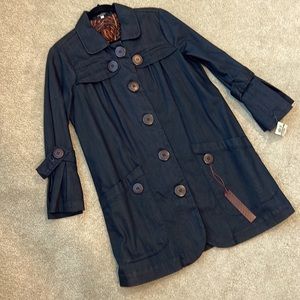 NWT Jean Dress Coat- size large
